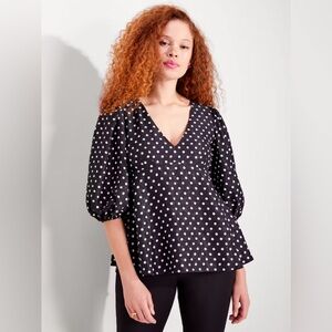 Kate Spade Harmony Dot Cloqué Top, Size 6